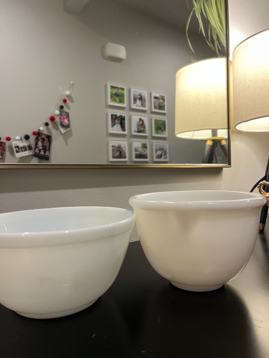 milk glass prep bowls